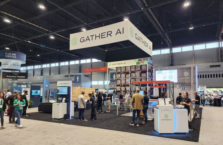 GatherAI's exhibition set, signage, and displays at ProMat 2025
