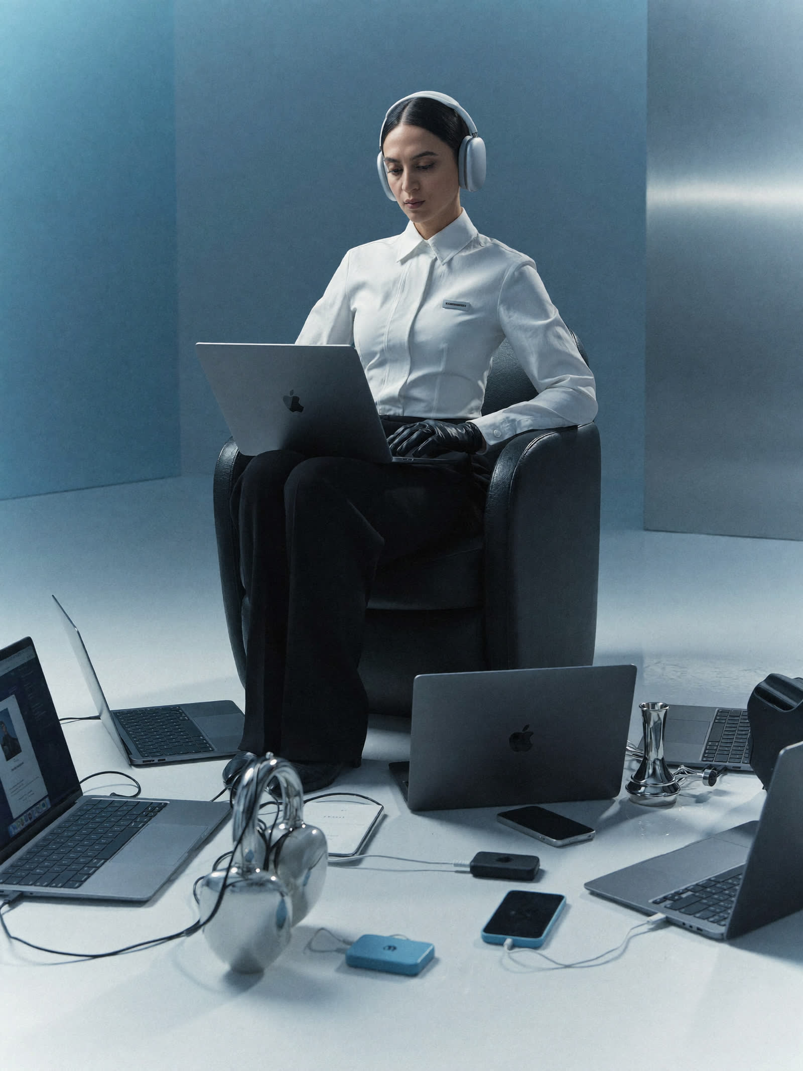 Seated working portrait.